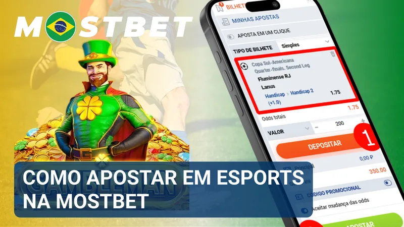 Cupom de aposta mostra uma partida de esports selecionada, cotação, mercado escolhido e valor da entrada.