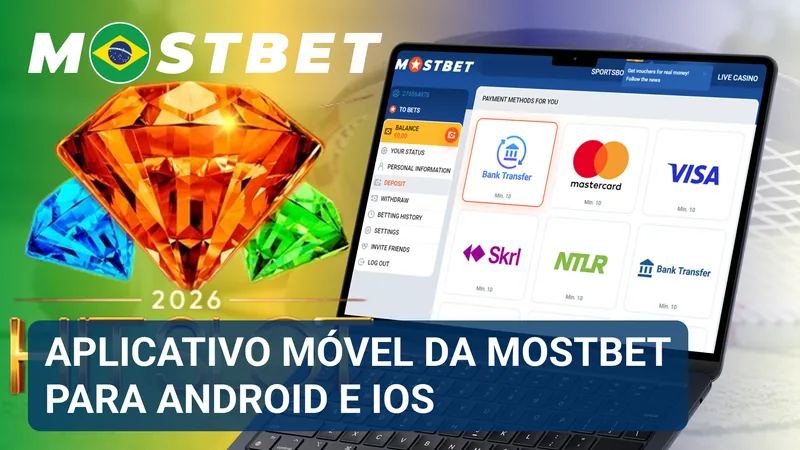 Smartphones com versões do aplicativo móvel da Mostbet abertas em dispositivos Android e iOS.
