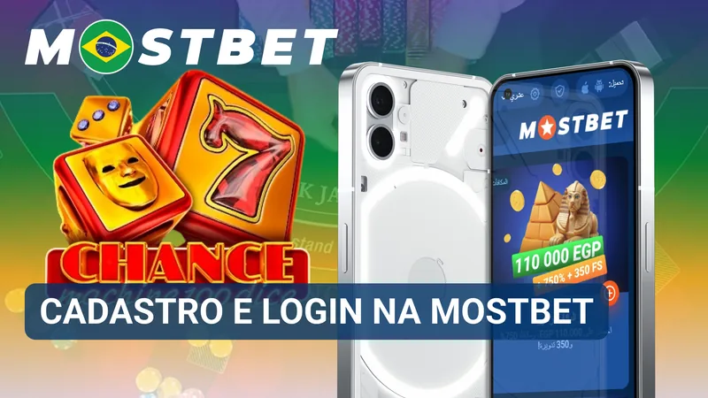Formulários de cadastro e login exibidos na área de acesso à conta da Mostbet.