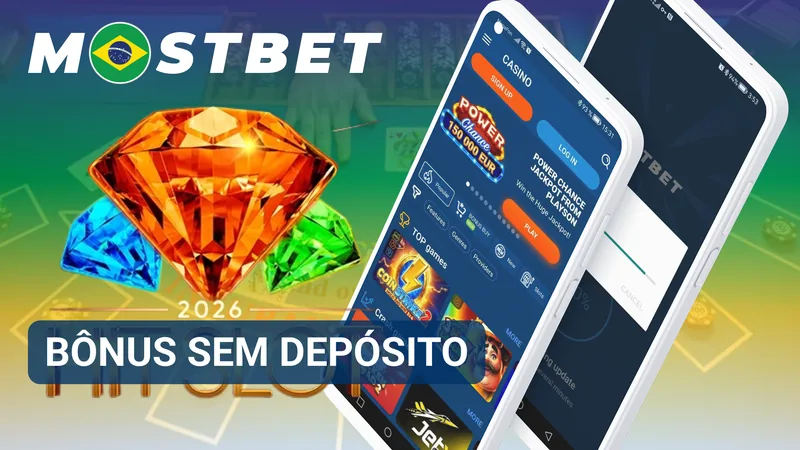 Área de promoções destacando uma recompensa da Mostbet que não exige depósito inicial.